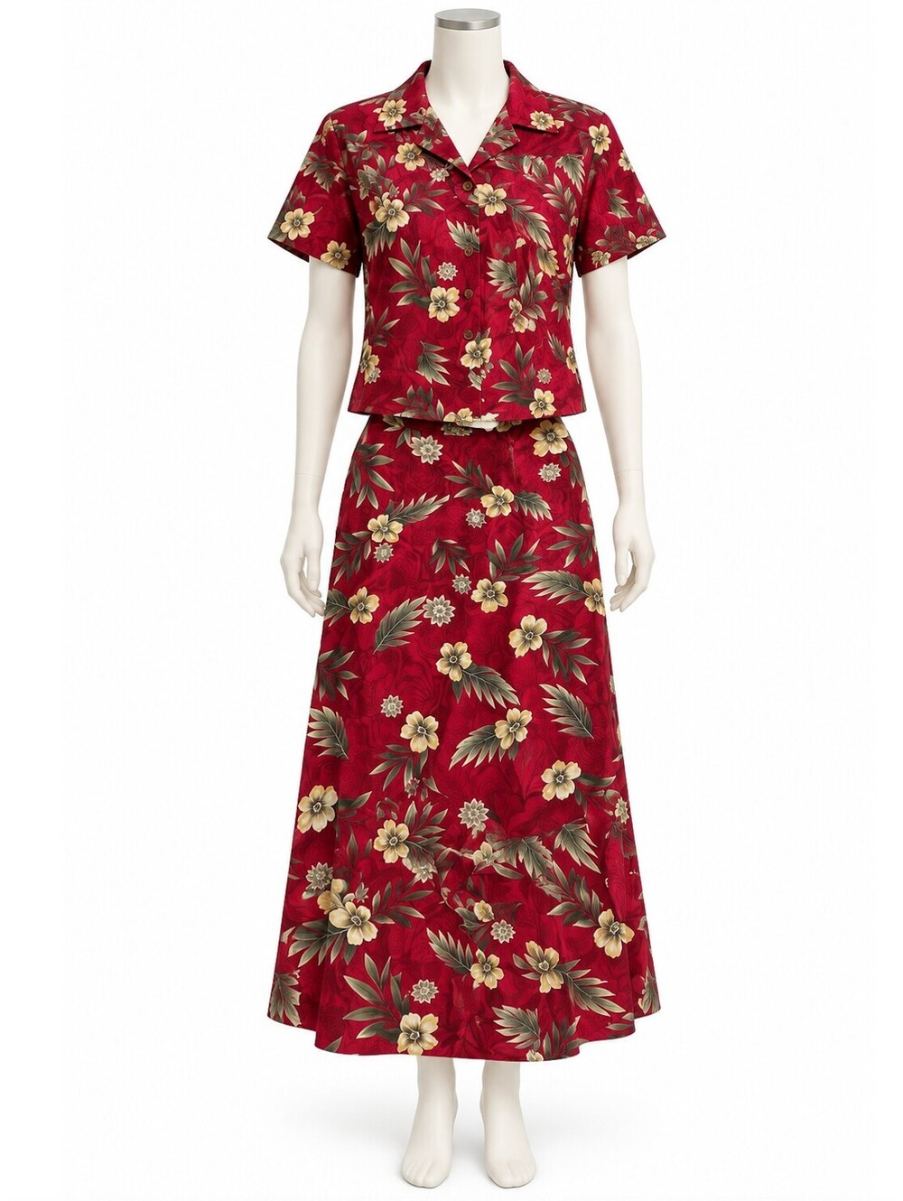 Laura Scott Women's Red Floral Two-Piece Set - Short Sleeve